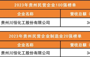喜讯：威廉希尔荣登2023年“贵州民营企业100强榜单”、“贵州民营企业制造业20强榜单”